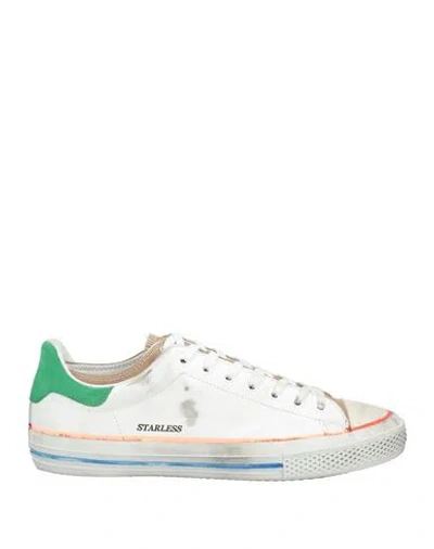 Hidnander Man Sneakers White Size 9 Leather, Textile Fibers