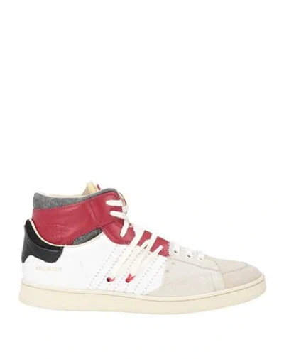Hidnander Man Sneakers White Size 9 Leather In Multi