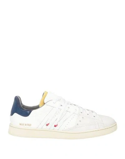 Hidnander Man Sneakers White Size 9 Leather In Animal Print