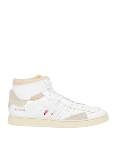 Hidnander Man Sneakers White Size 9 Leather In Multi