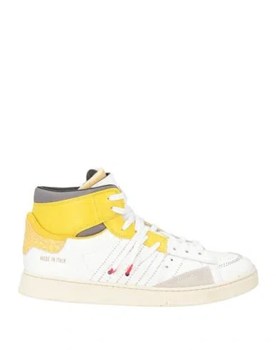 Hidnander Man Sneakers White Size 9 Leather In Multi