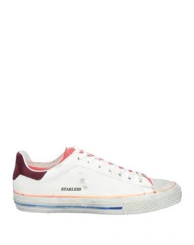 Hidnander Man Sneakers White Size 10 Leather, Textile Fibers