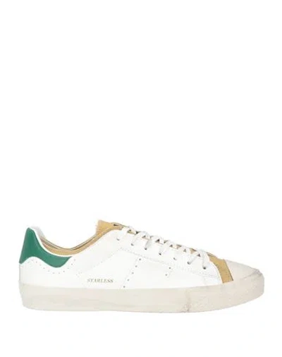 Hidnander Man Sneakers White Size 9 Leather, Textile Fibers In Multi