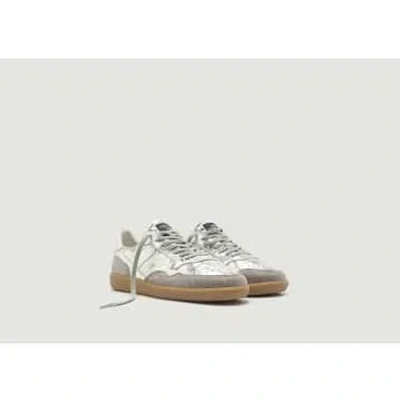 Hidnander Mega T Low Sneakers In Metallic Leather