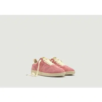 Hidnander Mega T Low Trainers In Suede Leather In Pink