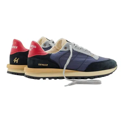 Hidnander Men's Tenkei Prime Art Sneakers In Charcoal Red In Black