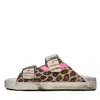 Hidnander Woman Sandals Camel Size 10 Leather In Multicolour