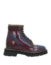 Hidnander Woman Ankle Boots Burgundy Size 8 Leather, Textile Fibers In Red