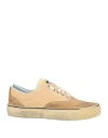 Hidnander Woman Sneakers Apricot Size 9 Leather, Textile Fibers In Orange