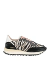Hidnander Woman Sneakers Black Size 7 Leather, Textile Fibers In Black