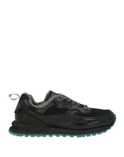 Hidnander Woman Sneakers Black Size 8 Leather, Textile Fibers