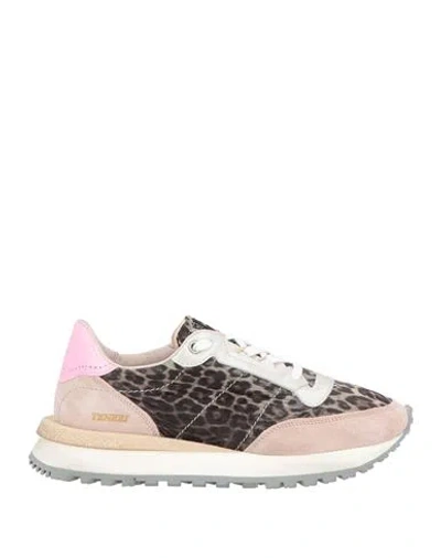 Hidnander Woman Sneakers Blush Size 8 Leather, Textile Fibers