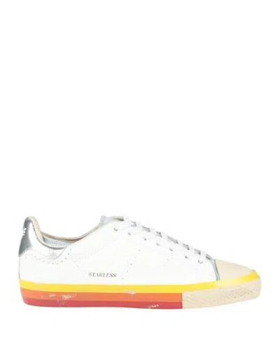 Hidnander Woman Sneakers Cream Size 7 Leather, Textile Fibers In White