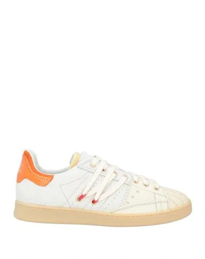 Hidnander Woman Sneakers Cream Size 8 Leather In White