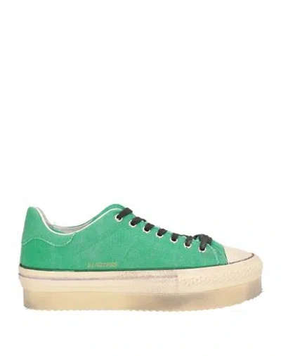 Hidnander Woman Sneakers Green Size 9 Textile Fibers, Synthetic Material