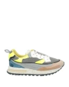 Hidnander Woman Sneakers Sage Green Size 11 Leather, Textile Fibers In Grey