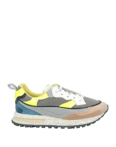 Hidnander Woman Sneakers Sage Green Size 11 Leather, Textile Fibers In Grey