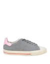 Hidnander Woman Sneakers Grey Size 7 Leather, Textile Fibers In Grey