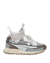 Hidnander Woman Sneakers Grey Size 6 Leather, Textile Fibers In Grey