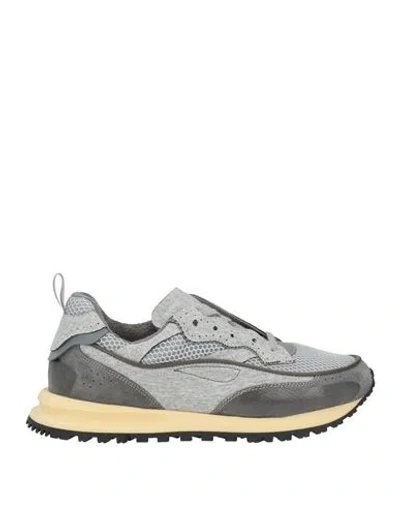 Hidnander Woman Sneakers Grey Size 8 Leather, Textile Fibers In Gray