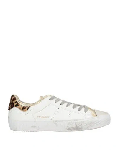 Hidnander Woman Sneakers Ivory Size 6 Leather, Textile Fibers In White
