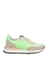 Hidnander Woman Sneakers Light Green Size 8 Leather, Textile Fibers