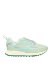 Hidnander Woman Sneakers Light Green Size 8 Leather, Textile Fibers In Green