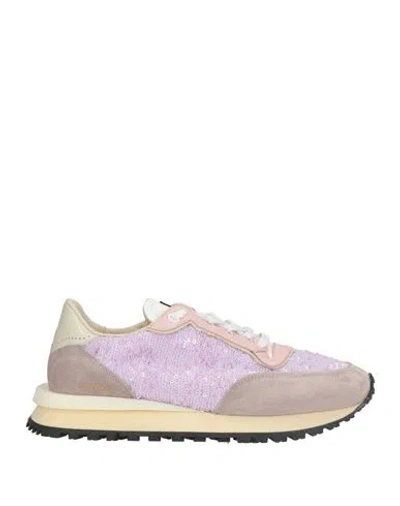 Hidnander Woman Sneakers Lilac Size 9 Textile Fibers, Leather In Purple