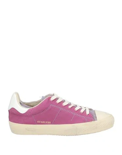Hidnander Woman Sneakers Mauve Size 7 Leather, Textile Fibers In Purple