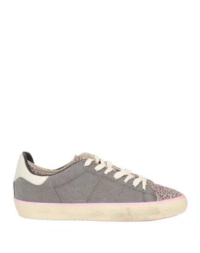 Hidnander Woman Sneakers Mauve Size 8 Leather, Textile Fibers In Gray