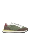 Hidnander Woman Sneakers Military Green Size 11 Soft Leather, Textile Fibers