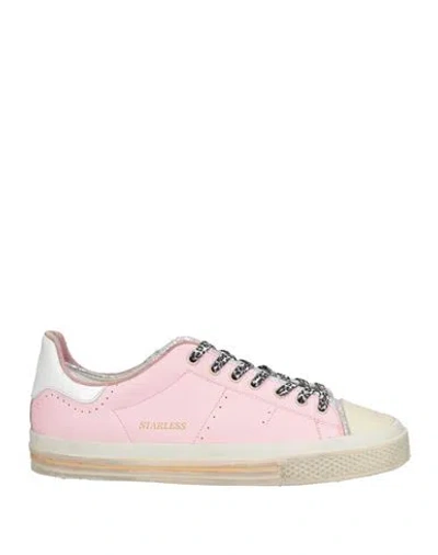 Hidnander Woman Sneakers Pink Size 7 Leather, Textile Fibers In Multi