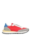 Hidnander Woman Sneakers Red Size 9 Soft Leather, Textile Fibers