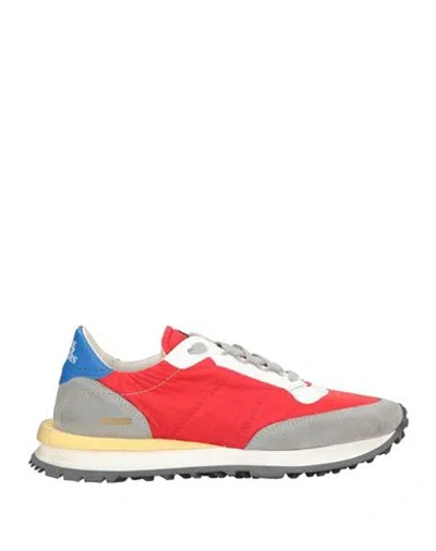 Hidnander Woman Sneakers Red Size 9 Soft Leather, Textile Fibers