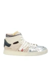 Hidnander Woman Sneakers Silver Size 8 Leather In Silver