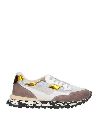 Hidnander Woman Sneakers White Size 6 Leather, Textile Fibers