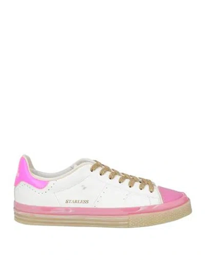 HIDNANDER HIDNANDER WOMAN SNEAKERS WHITE SIZE 8 LEATHER, TEXTILE FIBERS