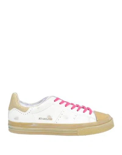 Hidnander Woman Sneakers White Size 7 Leather, Rubber, Textile Fibers