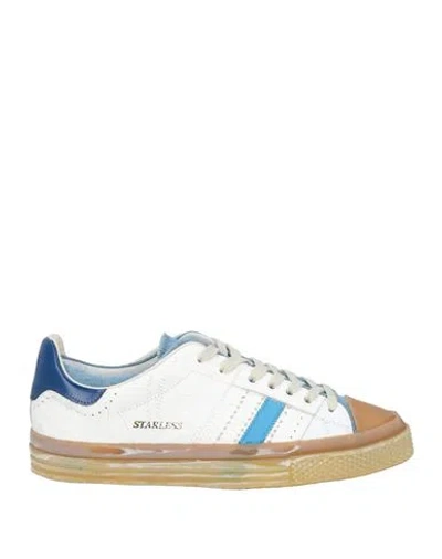 Hidnander Woman Sneakers White Size 8 Leather, Textile Fibers