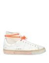 Hidnander Woman Sneakers White Size 8 Leather, Textile Fibers In White