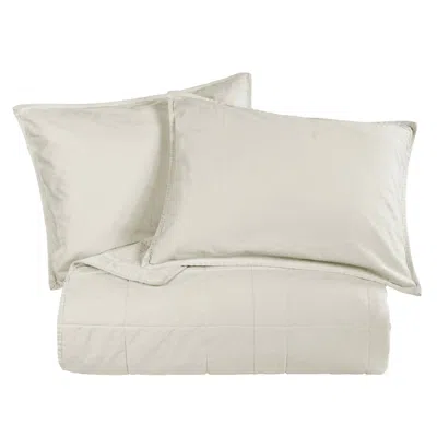Hiend Accents Stonewashed Cotton Canvas Coverlet - King In Cream