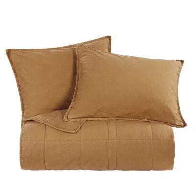 Hiend Accents Stonewashed Cotton Canvas Coverlet - King In Terracotta