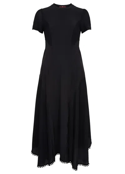 High A-list Panelled Stretch-jersey Midi Dress In Black