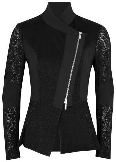 High Affair Panelled Lace Jacket In Black