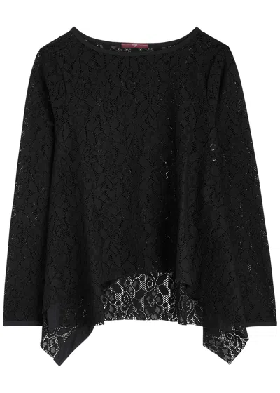 High Affection Floral Lace Top In Black