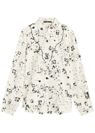 High Appreciation Printed Satin Shirt In Cream