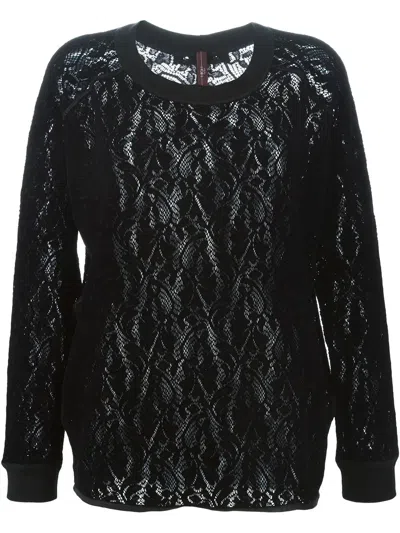 High 'assume' Lace Top In Black