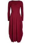 High At-length Stretch-jersey Midi Dress In Burgundy