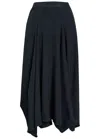 High Aubrey Draped Stretch-jersey Midi Skirt In Blue