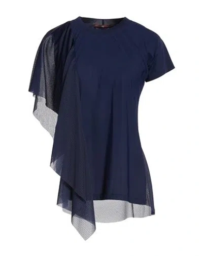 High Camelia Woman T-shirt Navy Size L Nylon, Elastane In Blue